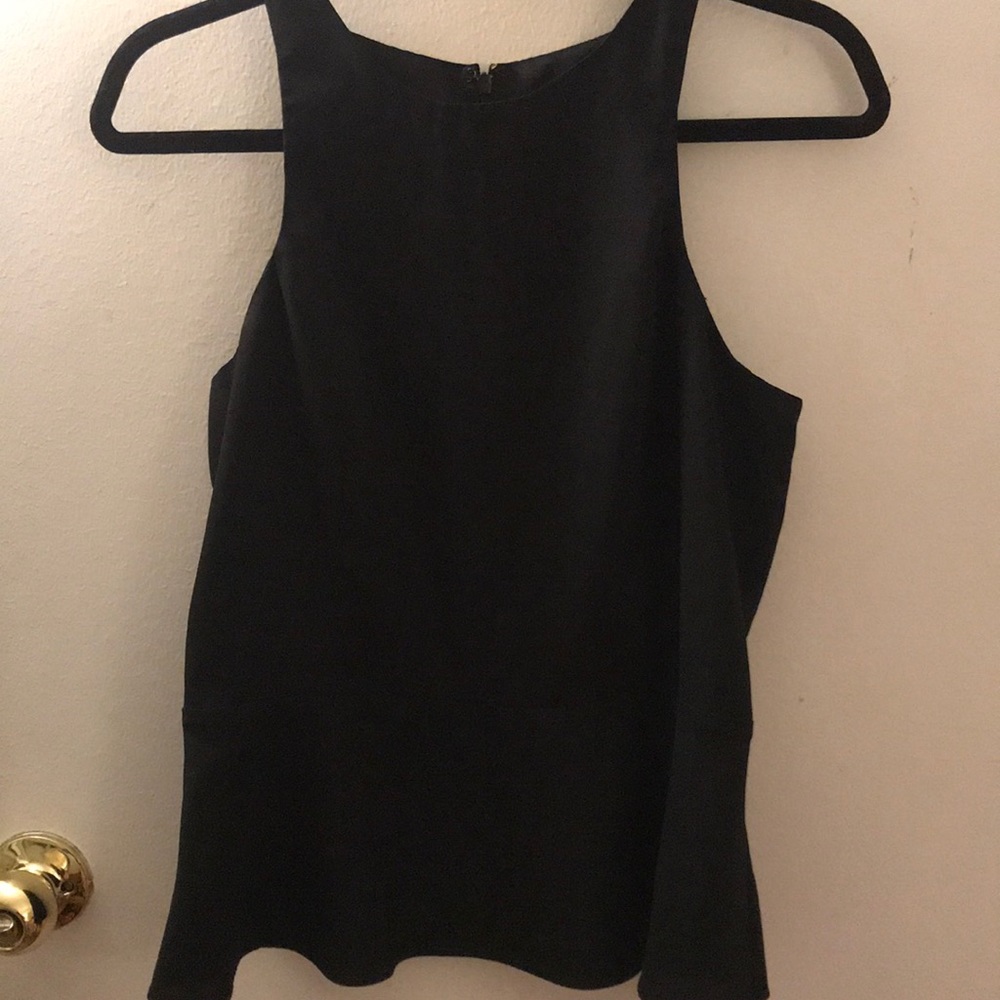 Express Peplum Chiffon Top in Black